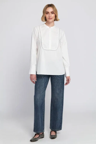 ELLE COLLECTION ELLE COLLECTION BEADED SHIRT BLOUSE TOP