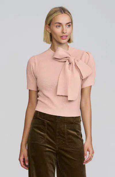 Elle Collection Bow Sweater Top In Pink