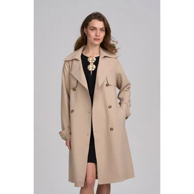 Elle Collection Classic Trench Coat In Neutral
