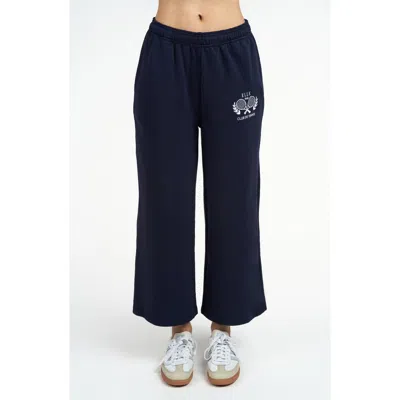 Elle Collection Cropped Leg Sweatpant In Navy