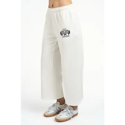 Elle Collection Cropped Leg Sweatpant In White