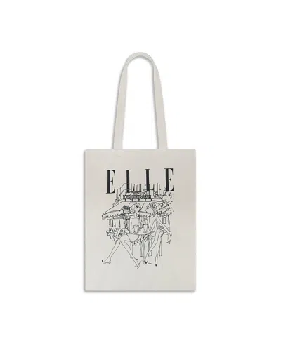 Elle Collection Ell Graphic Tote Bag In White