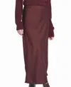 Elle Collection Satin Midi Skirt Slip In Purple