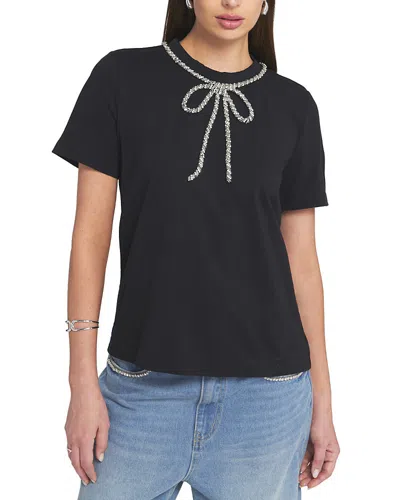 Elle Collection Embellished Bow Tee In Black