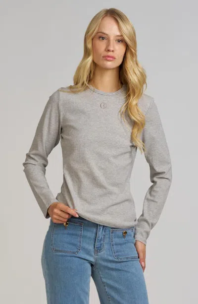 Elle Collection Embroidered Long Sleeve Shirt In Neutral