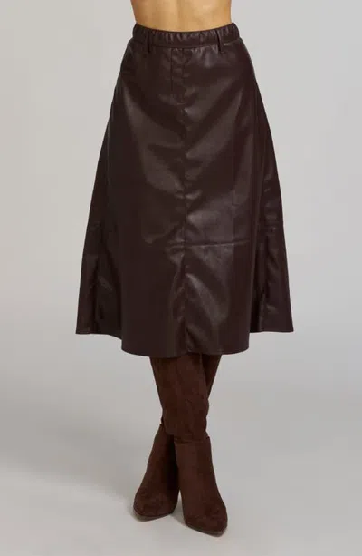 Elle Collection Faux Leather Skirt In Animal Print