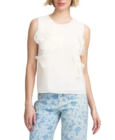 Elle Collection Floral Applique Shell In White