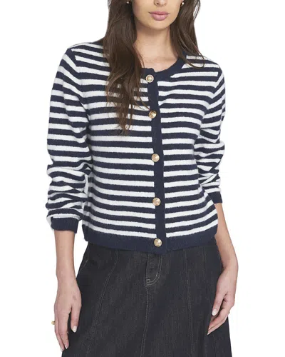 ELLE COLLECTION FUZZY STRIPED CARDIGAN