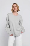 Elle Collection Elle Graphic Sweatshirt In Gray