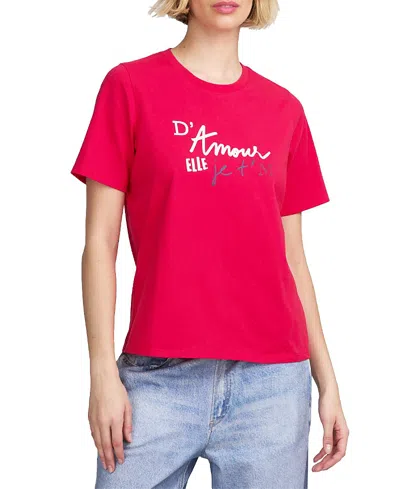 Elle Collection Graphic Tee In Red