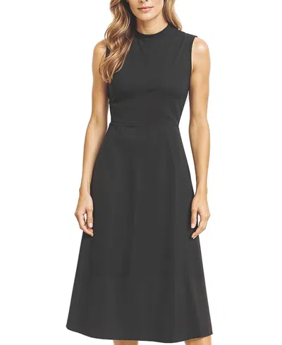 Elle Collection High Neck Satin Dress In Black
