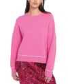 Elle Collection Knit Sweatshirt Pullover In Pink