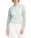 Elle Collection Lace Satin Jacket In Multi