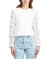 Elle Collection Lace Satin Jacket In White
