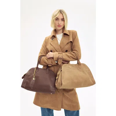 Elle Collection Leather Bowler Bag In Brown