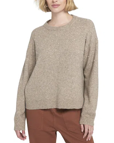 ELLE COLLECTION PEARL TRIMMED SWEATER