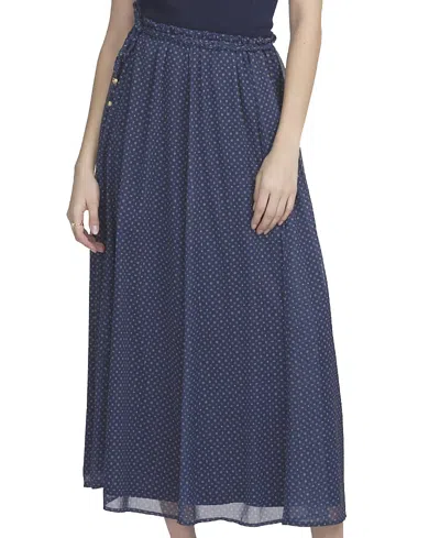 Elle Collection Printed Chiffon Skirt In Blue
