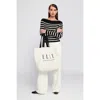 Elle Collection Printed Oversized Tote Totes Bag In Brown