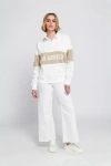 Elle Collection Rugby Pullover Sweatshirt Graphic In Neutral
