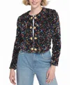 Elle Collection Sequin Cropped Jacket Biker In Multi