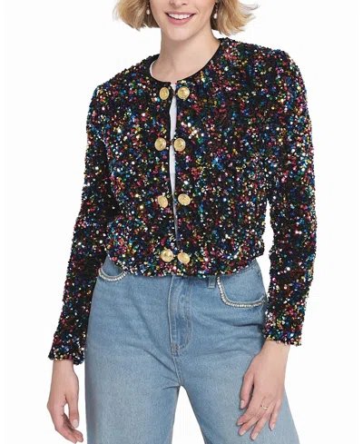 ELLE COLLECTION SEQUIN CROPPED JACKET