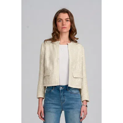 Elle Collection Sequin Jacket In Gold