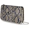 Elle Collection Silver Trimmed Wallet On Chain Clutches Bag In Brown