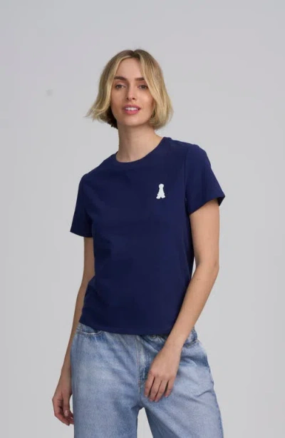 Elle Collection Tee With Logo Applique In Blue