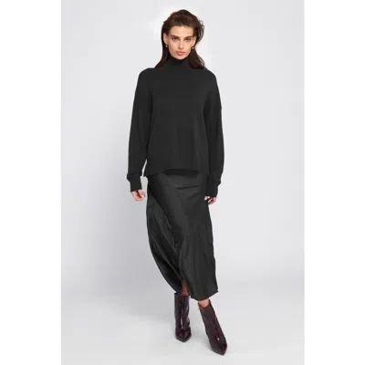 Elle Collection Turtleneck Sweater Pullover In Black