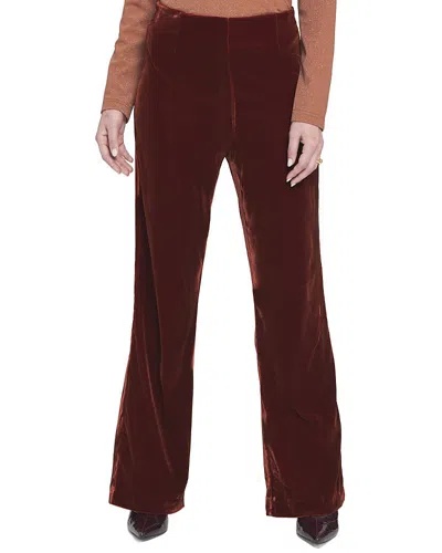 Elle Collection Velvet Suit Trousers In Brown