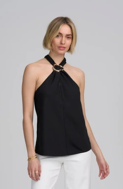 Elle Collection Moven Halter Hardware Top In Black