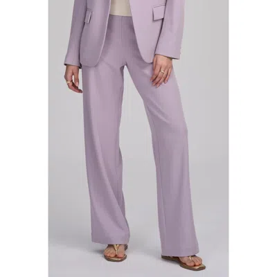 Elle Collection Woven Pant With Button In Purple