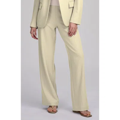 Elle Collection Woven Pant With Button In Yellow