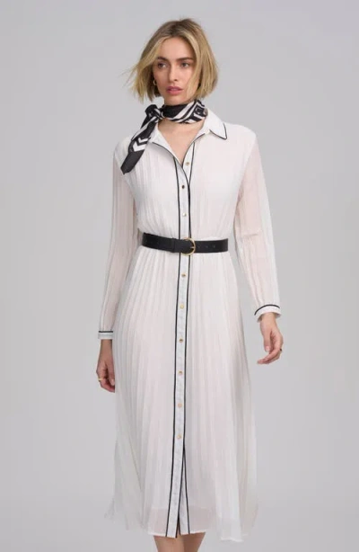 Elle Collection Woven Pleated Dress In White