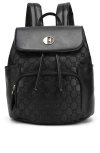 Elle Compass 10l Vegan Leather Monogram Mini Backpack In Black