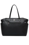 Elle Compass 32l Vegan Leather Monogram Weekender Duffel Bag In Black