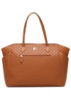 Elle Compass 32l Vegan Leather Monogram Weekender Duffel Bag In Brown