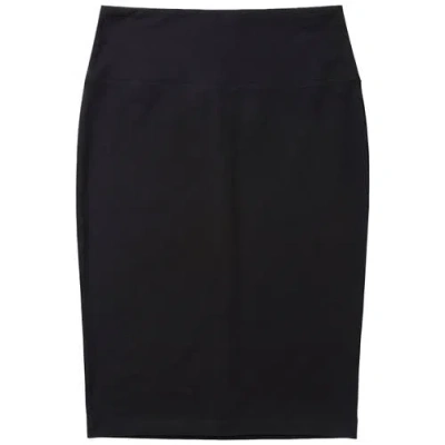 Elle Couture Elastic Waist Straight Ponte Pencil Skirt In Black