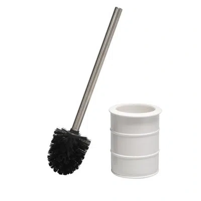 Elle Decor 15.75'' Metal Free Standing Toilet Brush And Holder In White