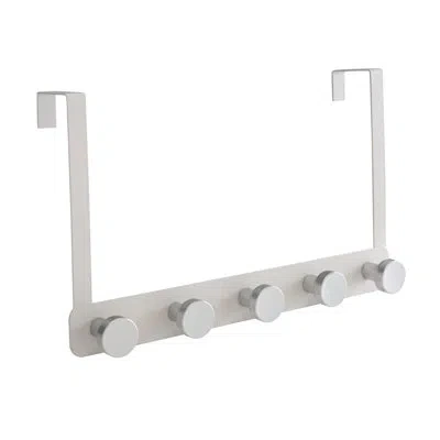 Elle Decor 5 - Hook Over The Door Coat Wall Mounted Coat Rack In White,silver