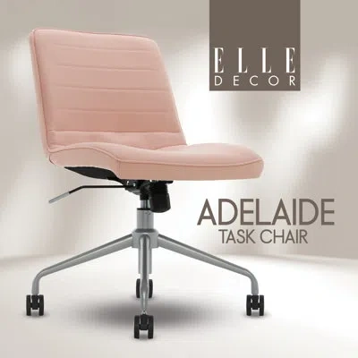 Elle Decor Adelaide Home Armless Office Task Chair In Pink