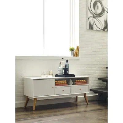 Elle Decor Adore Decor Lilou Media Console Up To 50" In White
