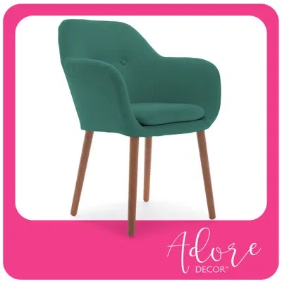 Elle Decor Adore Decor Roux Mid-century Accent Chair For Home Office Or Living Room In Turquoise