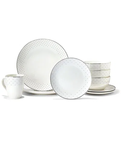 Elle Decor Adrienne Porcelain 16pc Dinnerware Set In White