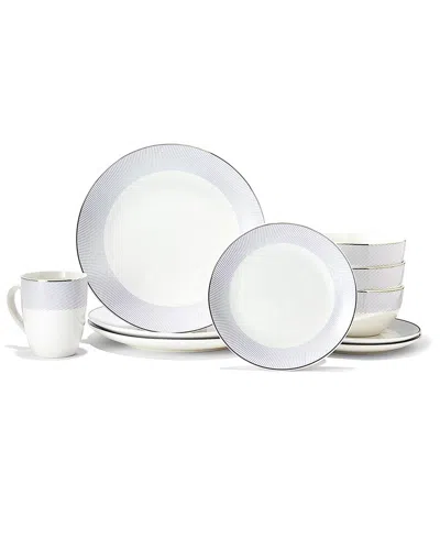 Elle Decor Charlotte Porcelain 16pc Dinnerware Set In White