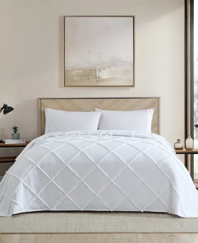 Elle Decor Chenille Classic Bedspread, King In White