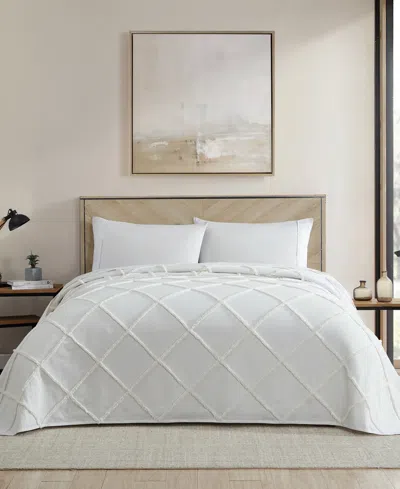 Elle Decor Chenille Classic Bedspread, King In White