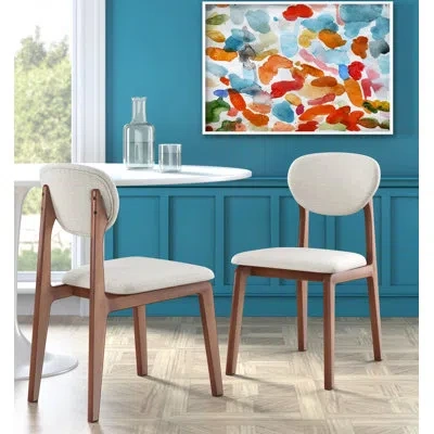 Elle Decor Coralie Mid-century Modern Upholstered Dining Chair In Buttercream