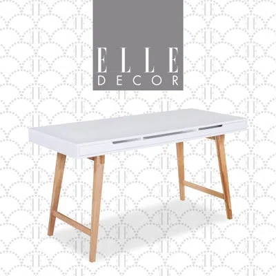 Elle Decor Giselle Midcentury Modern Computer Desk In White