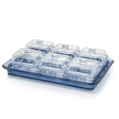 Elle Decor Indigo Blue Acrylic Tray Clear Dishes With Lids